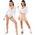 thumbnail image 2 of ORUYROP Combinaison à Manches Courtes et Manches Courtes pour Femme Deep V Neck, 2 of 5