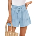 thumbnail image 2 of Ketyyh-chn99 Shorts Pantalon pour Femmes 2024 Été Shorts de Marche Super Confortables pour Femmes Bleu Clair,2TG, 2 of 5