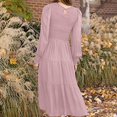 thumbnail image 4 of Pisexur Robe à Manches Longues à Col en V Femme Hiver Mode Manches Longues Col Rond Robe Longue Unie Caractéristiques Robe Femme, 4 of 4