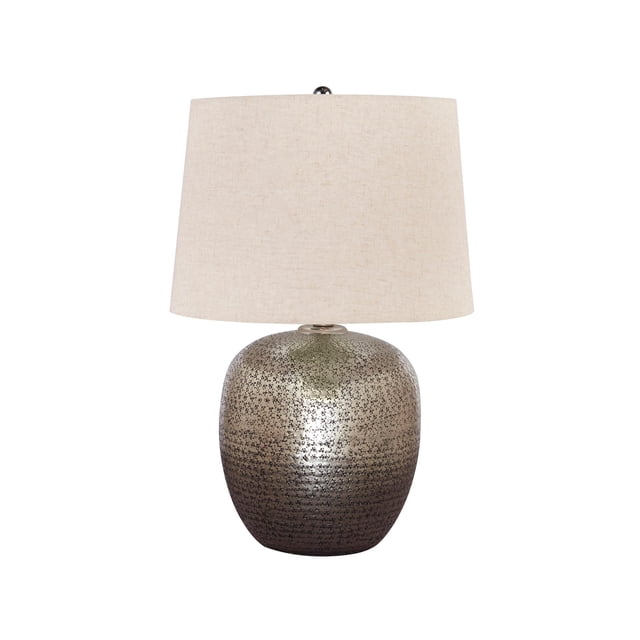 Bowery Hill Lampe de Table en Métal, Argent Antique