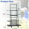 thumbnail image 2 of Sports Equipment Storage for Garage, Ball Rack Sports Organizer Multi Tier Rolling Ball Storage Cart Outdoor Organizer with Wheels for Toys, Sport Gear, 2 of 6