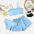 thumbnail image 4 of MIASHUI Girls Bathing Suits 3 Piece Swimsuit Summer Bikini Tankini Sets with Cover Up Short,Blue,10-12 Years, 4 of 6