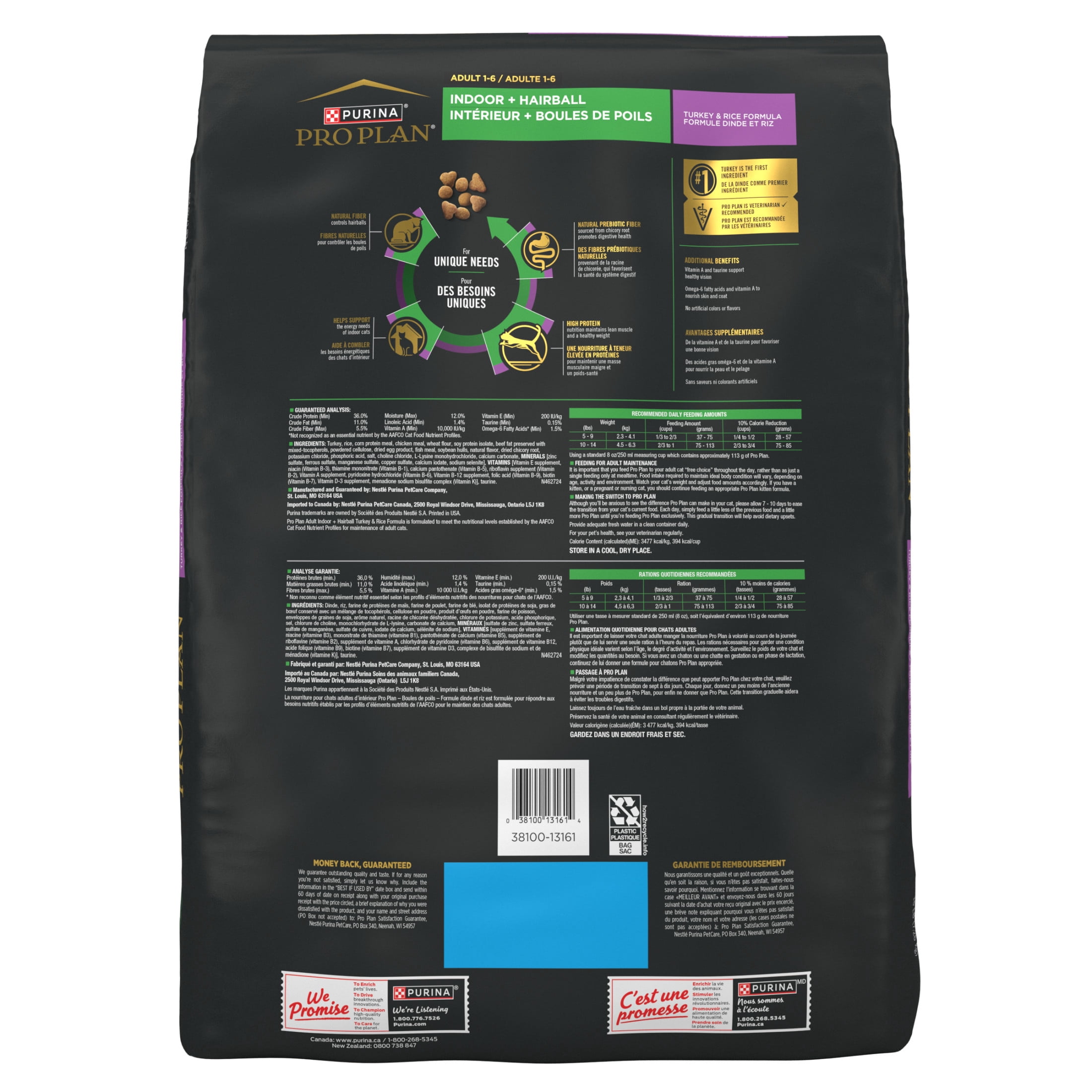 Purina Pro Plan Formule Dinde & Riz pour Chats d'Intérieur contre les Boules de Poils, Nourriture Sèche pour Chats 7.26kg