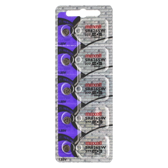 5 x Maxell 377 Watch Batteries, SR626SW Battery