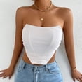 thumbnail image 2 of Birdeem Womens Fashion Solid Slim Backless Tanks Top Short Breast Wrap Vest, 2 of 9