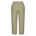 thumbnail image 5 of Timegard Plus Size Pants for Women Elastic Waist Solid Color Comfy Fall Casual Crop Pants with Pockets, 5 of 5