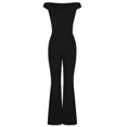 thumbnail image 4 of Yuyuzo Women 1 Piece Jumpsuits off Shoulder Flare Pants Wide Leg High Waisted Evening Party Rompers, 4 of 6