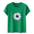 thumbnail image 5 of Ovbmpzd Hauts Verts pour Femmes Été Amusants Manches Courtes T-Shirts Graphiques Floraux Débardeurs pour Femmes m, 5 of 5