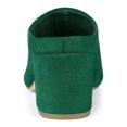 thumbnail image 2 of BLISSFUL STEP Women's Slides Block High Heels Slip on Pointed Toe Slide Mules Green 5.5, 2 of 8