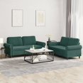 thumbnail image 1 of vidaXL Ensemble de Canapé 2 Pcs avec Coussins Velours Vert Foncé, 1 of 4