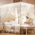 thumbnail image 1 of CHOK Cozy Pink Square Bed Canopy for Girls  Romantic Mosquito Net, 1 of 6