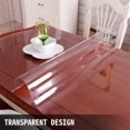 thumbnail image 4 of VEVOR 80 x 42 Inch Clear Table Cover Protector, 2mm Thick Clear Desk Protector Table Pads, Plastic Tablecloth Table Protector for Dining Room Table, 4 of 9