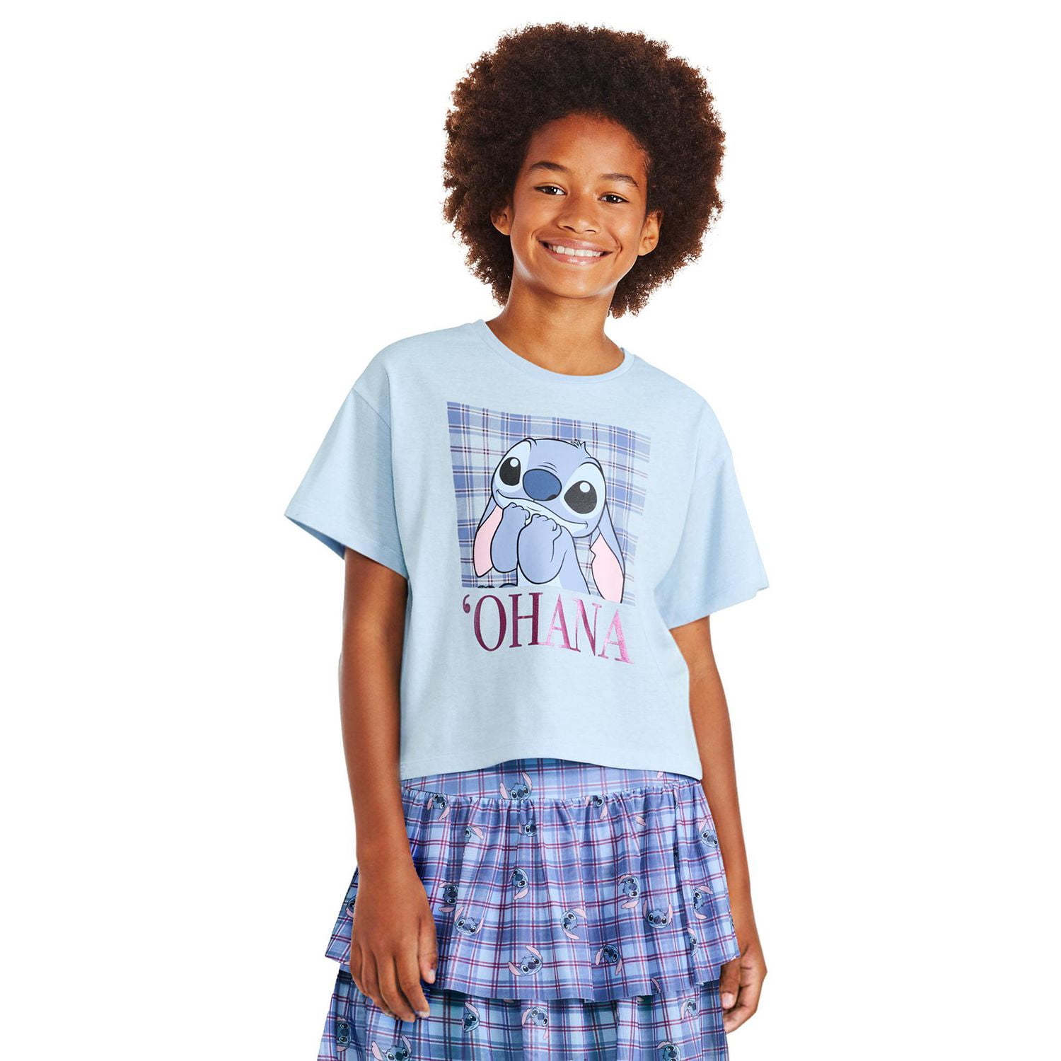 T-shirt coupe carrée Stitch Disney pour filles