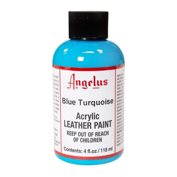 Angelus Acrylic Leather Paint 118ml (4oz) Waterproof Flexible Paint for Sneakers Shoes Bags Leather DIY Craft,Blue Turquoise