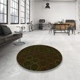 thumbnail image 4 of Ahgly Tapis Rond Lavable en Machine Intérieur Transitionnel Noir Nuit, 8 Pieds Rond, 4 of 7