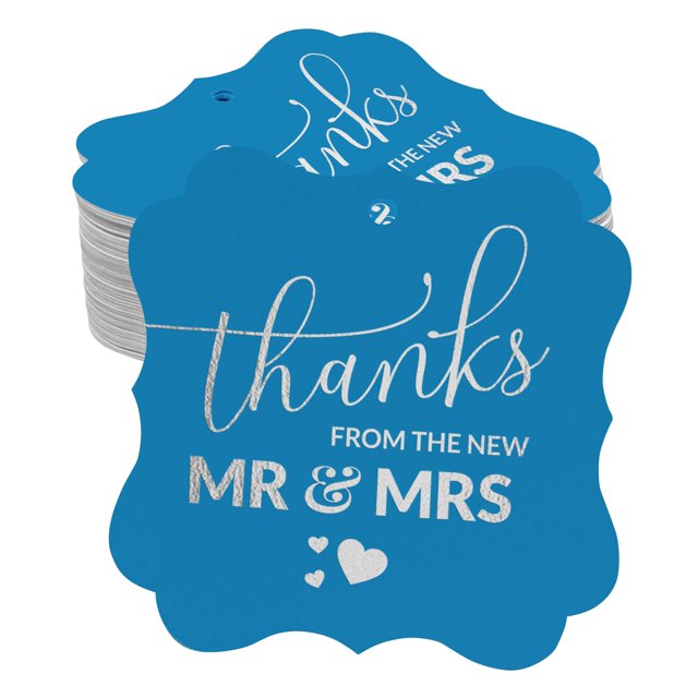 Inkdotpot Pack Of 100 Real Silver Foil Bracket Shape Paper Tags Thanks From The New Wedding Favor Hang Tags