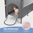 thumbnail image 4 of 4 in 1 Foldable Baby Playard, Foldable Baby Bassinet Beside Sleeper with Diaper Changing Table and Side Door Design, Grey, 4 of 10