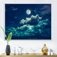 thumbnail image 3 of Designart Pleine lune dans le ciel nocturne nuageux II ART MURAL À CADRE FLOTTÉ, 3 of 4