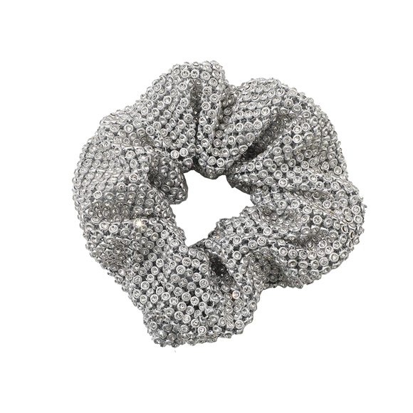 Chouchous Élastiques Élégants en Strass Supports de Queue de Cheval en Strass Accessoires pour Cheveux Bande pour Cheveux pour Femmes et Filles (Argent)