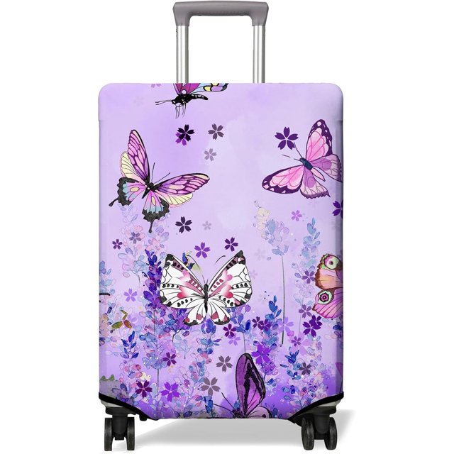 Travel Luggage Cover Suitcase Protector Fits 18-32 Inch Luggage Wheel Covers Patterned Travel Related Items Flower Luggage Protector Elastic Luggage Anti-scratch Suitcase Cover S