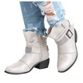 thumbnail image 4 of LSLJS Women's Vintage Up Short Boots Midheel Boots Shoes Cowboy Boots Modern Western Cowboy Distressed Boot, Women's Ankle Boots & Booties, Womens Boots, 4 of 4