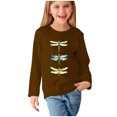 thumbnail image 2 of RXIRUCGD Chemises à Manches Longues pour Filles, Col Rond Mignon, Blouses Décontractées Élégantes (Marron, Taille : 4 Ans), 2 of 5