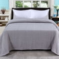 thumbnail image 1 of Fabstyles 100% Cotton Soft and Cozy Blanket - Herringbone Weave Cotton Blanket - Perfect for Layering Any Bed for All Season (Grey/White, Queen (90''x90'')), 1 of 4