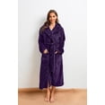 thumbnail image 5 of HEARTNICE Womens Hooded Fleece Robe, Long Fluffy Thick Warm Plush Bathrobe,(Dark Purple,L-XL), 5 of 5