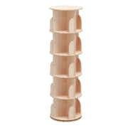 TOYTEXX 5-Tier 360° Rotating Stackable Bookshelf Organizer for Adults&Childern – Home & Office Use-Beige