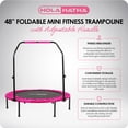 thumbnail image 3 of HolaHatha Trampoline D\'entraînement Physique Mini Pliant de 48 Pouces, avec Poignée Réglable, Rose, 3 of 5