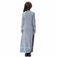 thumbnail image 4 of Weiqiqre Robes de Mode pour Filles, Robe Longue Musulmane pour Filles Moyennes et Grandes, Manches Longues, Col en V, Robe à Blocs de Couleur, 4 of 6