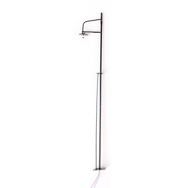 ziyahi Model Train Lamppost with Ladder Home Landscape Decorations LED Railway Light Miniature Single-Head Track Lamp Table Toys Gray(Scale 1:50) Black(Scale 1:50)