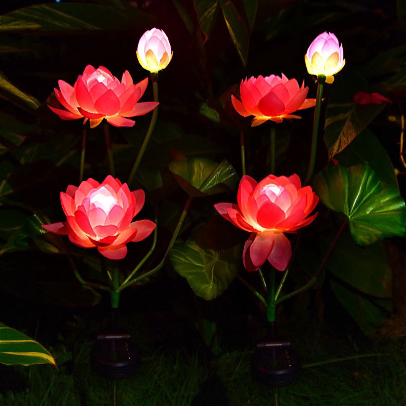 Dvkptbk solar lights -Flower 2PCS Flower Lights Outdoor Yard Decoration Lights Landscapes Lamp for Patio Lawns Pathways