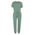 thumbnail image 4 of Yuyuzo Womens Workout Sets 2 Piece Short Sleeve Crew Neck T-Shirts Drawstring Jogger Pants with Pockets, 4 of 5