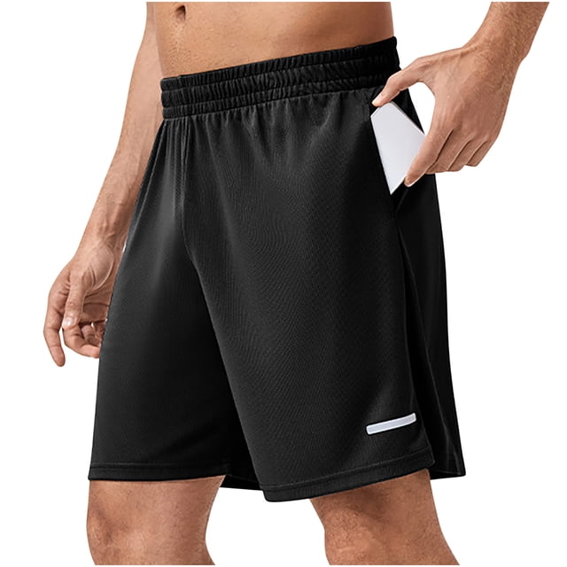 Mens Shorts, Mens Casual Solid Color Casual Drawstring Pockets Elastic Sports Shorts