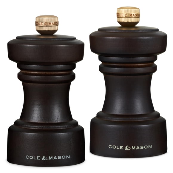 Cole & Mason Hoxton Mill - Table Salt Grinder & Pepper Grinder with Precision+ Grinder - Kitchen & Home Accessory - Chocolate Wood