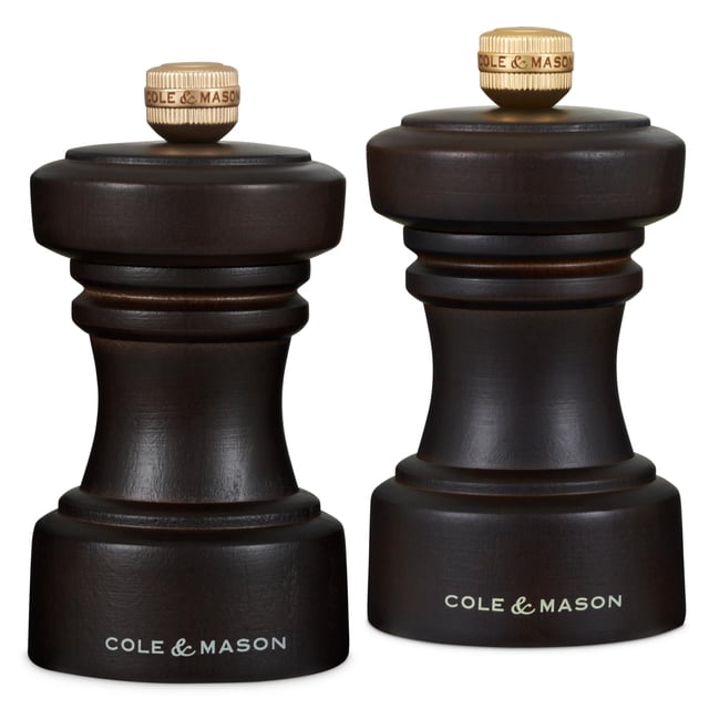 Cole & Mason Hoxton Mill - Table Salt Grinder & Pepper Grinder with Precision+ Grinder - Kitchen & Home Accessory - Chocolate Wood