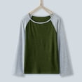 thumbnail image 4 of Toddler Girls Summer Tops Tees Casual Raglan Long Sleeve Color Block Patchwork Stylish Tee Blouse Spring Shirts For Boy 10-11T, 4 of 7