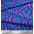 thumbnail image 2 of Soimoi Purple Rayon Fabric Floral Damask Printed Craft Fabric by the Yard 56 Inch Wide, 2 of 3