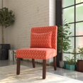 thumbnail image 2 of HomePop Transitional Fabric Parker Accent Chair with Pillow in Orange, 2 of 11