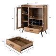 thumbnail image 2 of Gymax Buffet Bahut Crédence d'Armoire de Bar à Alcool avec Casier à Vin et Porte-Verre, 2 of 10
