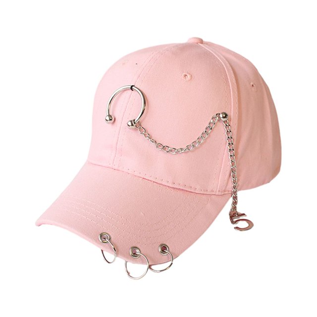 mmirethe Classic Baseball Hat With Ring Decor Adding Touch Of Style To Outfits Casual Ring Pink 1Set
