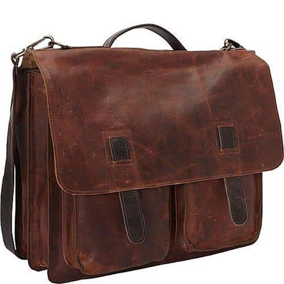 Sharo TT-100 Vintage Two-Toned Executive Messenger Briefcase