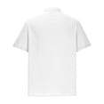 thumbnail image 4 of JIUKE Mens T-Shirts Cotton Linen Shirts Short Sleeve V Neck Buttons Stand Collared Top Summer Solid Color Tees, 4 of 6