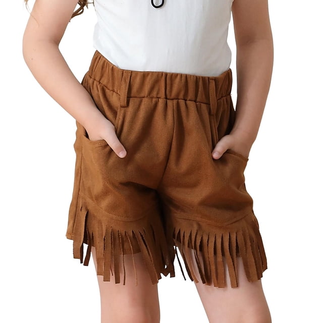 RIJOPUTY Shorts de Soccer pour Filles 10-12 Shorts de Danse Jeans Évasés pour Ados Shorts à Carreaux Rouges Shorts d'Entraînement Sans Coutures, Café 9-10 Ans