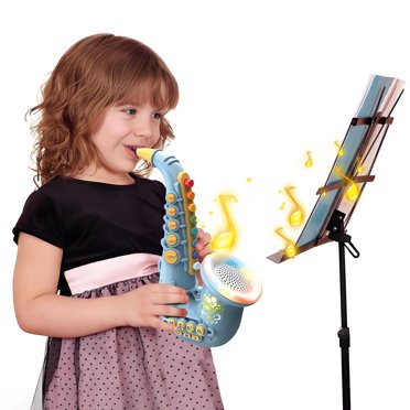 Toys For Kids Saxophone Plastic Saxophone With Lights And Music Portable Musical Instrument Toys For Kids Saxophone Toys Early Learning Toys For Kids