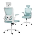 thumbnail image 1 of HOMCOM Ergonomic Office Chair with 4D Lumbar Support, Headrest, Light Green, 1 of 10