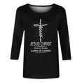 thumbnail image 5 of Daisyyozoid Nouveautés Hauts pour Femmes Joyeuses Pâques Col Rond Haut à Manches Longues Haut à Manches Longues Col Rond Chemise, 5 of 5