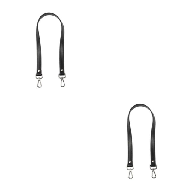 Transemion Stylish Shoulder Strap For Bag PU Leather Craftsmanship Multi-Color Options Shoulder Bag Strap Bag Accessories black 2Set