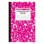 Wide Ruled Composition Notebook, Marble Cover, 100 Pages, 1 Count, Office Supplies for Teens & Adults, A5,Hot Pink